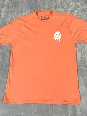 Red Eight Men's Melting Smiley Graphic Tee Peach Orange NWT M